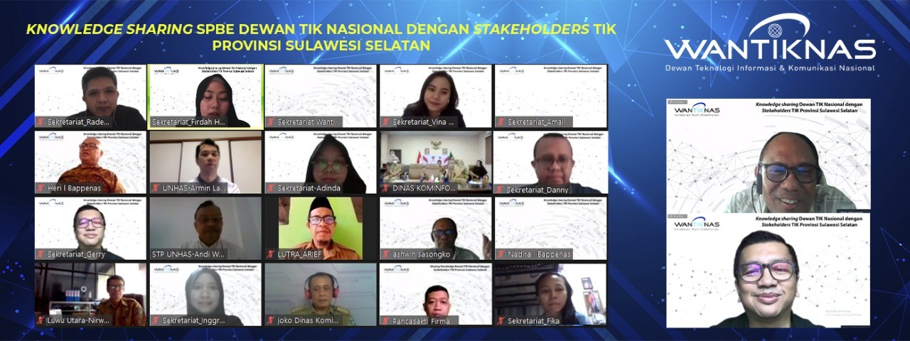 Knowledge Sharing SPBE Dewan TIK Nasional dengan stakeholders TIK Provinsi Sulawesi Selatan